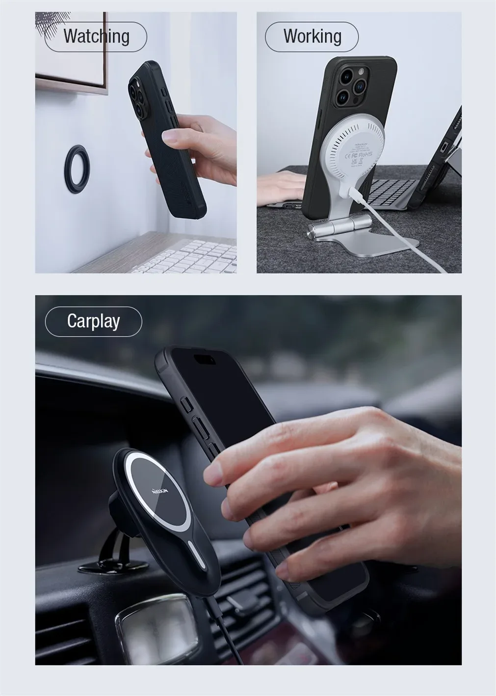For iPhone 16 Pro /Pro Max MagSafe Case Nillkin Frosted Shield Pro Magnetic Case Soft TPU Frame PC Cover For iPhone 16 / 16 Plus