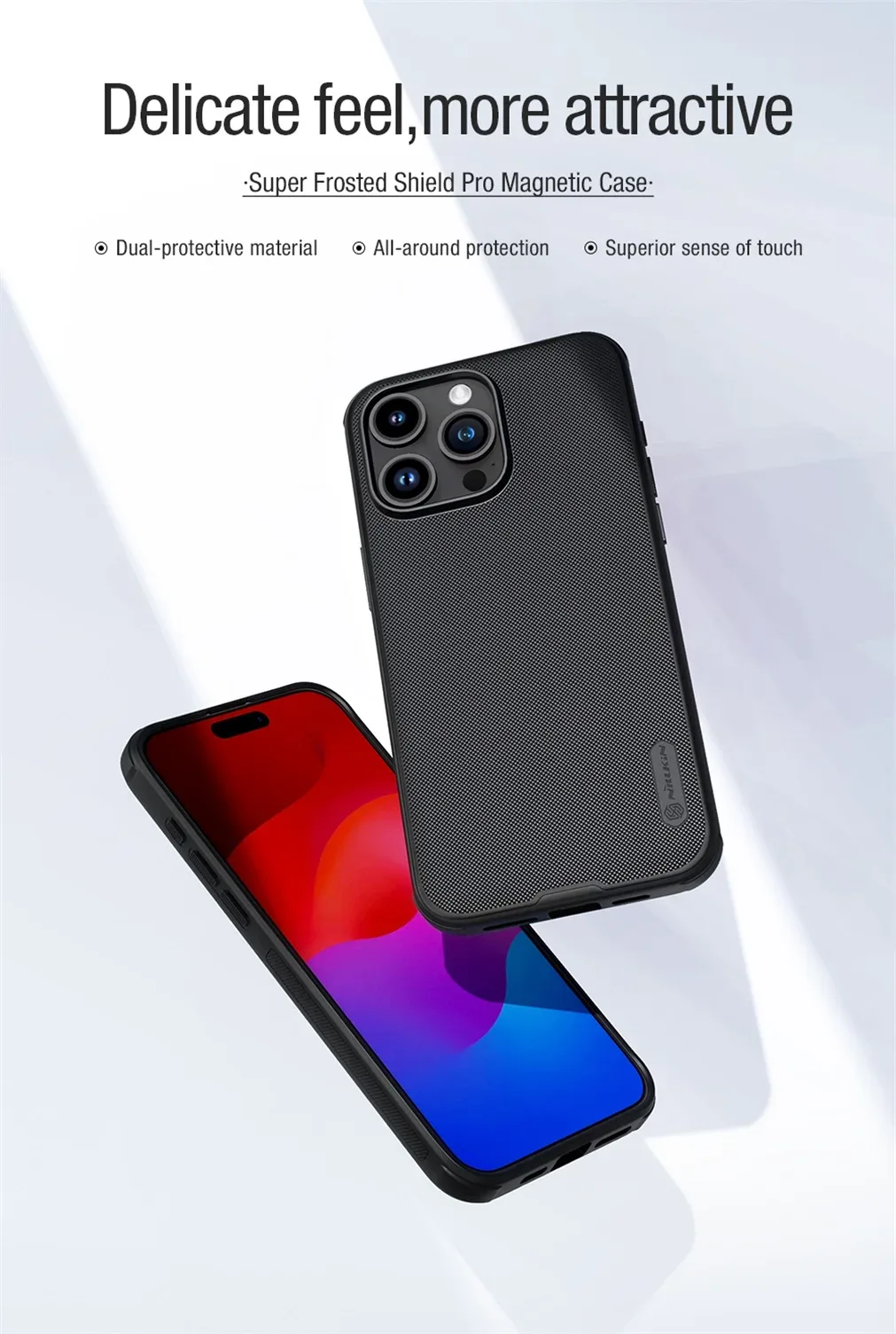 For iPhone 16 Pro /Pro Max MagSafe Case Nillkin Frosted Shield Pro Magnetic Case Soft TPU Frame PC Cover For iPhone 16 / 16 Plus