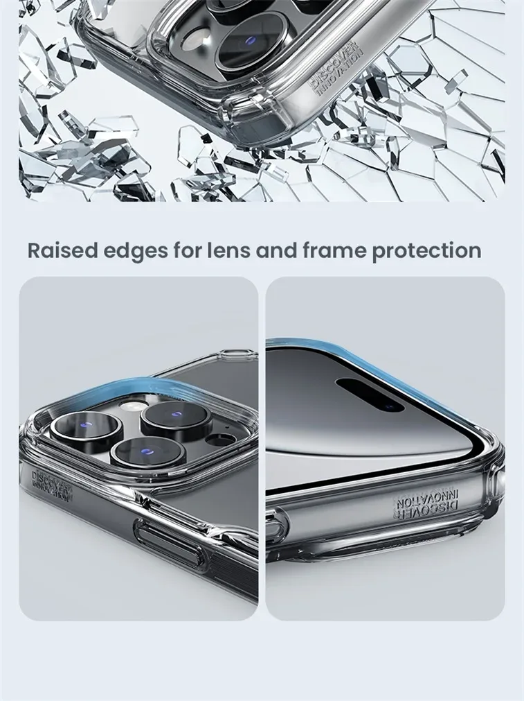 Nillkin For iPhone 16 Pro Max Case Nature Pro Transparent Clear Soft TPU Frame Protection Back Cover For iPhone 16 Pro / 16 Plus