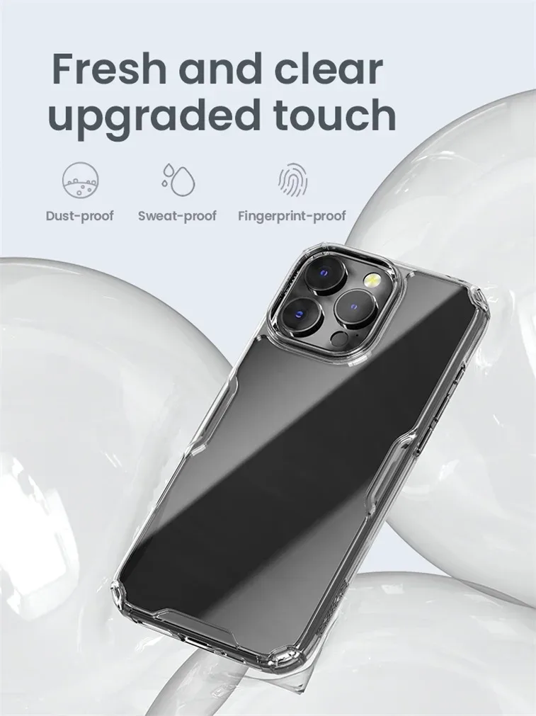 Nillkin For iPhone 16 Pro Max Case Nature Pro Transparent Clear Soft TPU Frame Protection Back Cover For iPhone 16 Pro / 16 Plus
