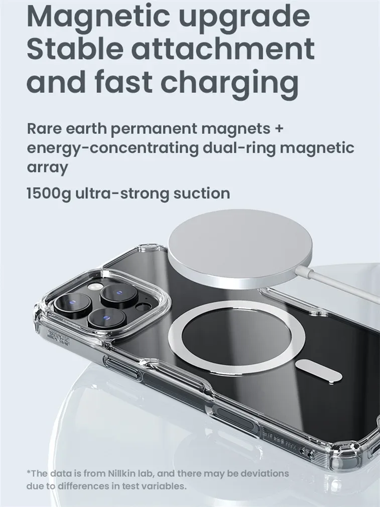 Nillkin For iPhone 16 Pro /Pro Max MagSafe Magnetic Case Nature Pro Transparent Soft TPU Frame Clear Cover For iPhone 16 / Plus