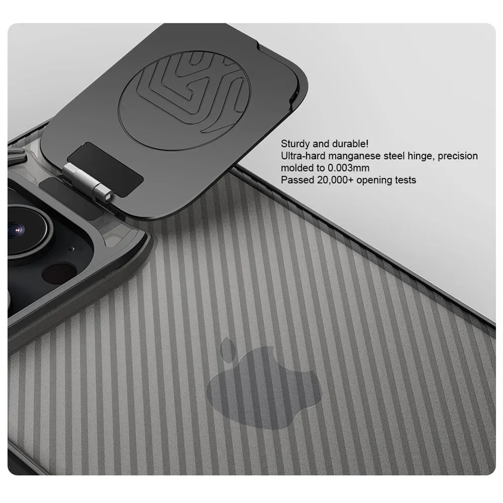 For iPhone 16 Pro Max Transparent Case NILLKIN CamShield Prop With Phone Holder Hinged Camera Protective Cover For iPhone16 Pro