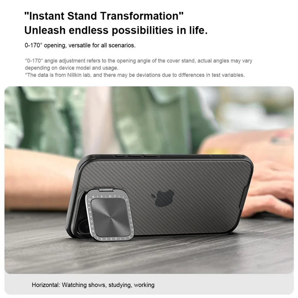 For iPhone 16 Pro Max Transparent Case NILLKIN CamShield Prop With Phone Holder Hinged Camera Protective Cover For iPhone16 Pro