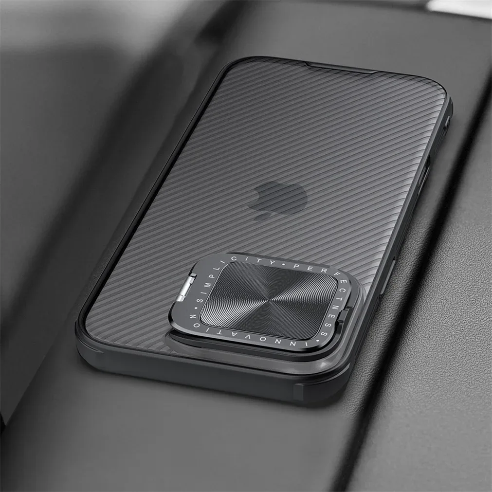 For iPhone 16 Pro Max Transparent Case NILLKIN CamShield Prop With Phone Holder Hinged Camera Protective Cover For iPhone16 Pro