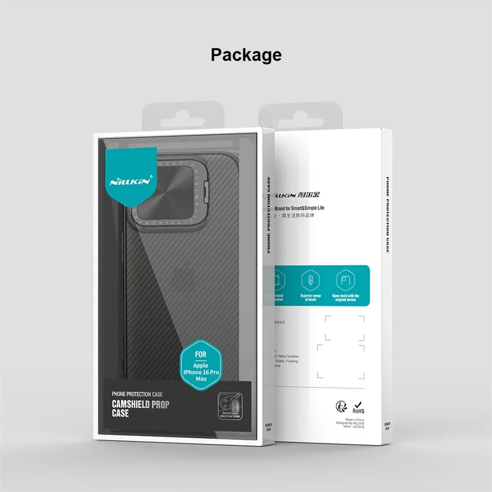 For iPhone 16 Pro Max Transparent Case NILLKIN CamShield Prop With Phone Holder Hinged Camera Protective Cover For iPhone16 Pro