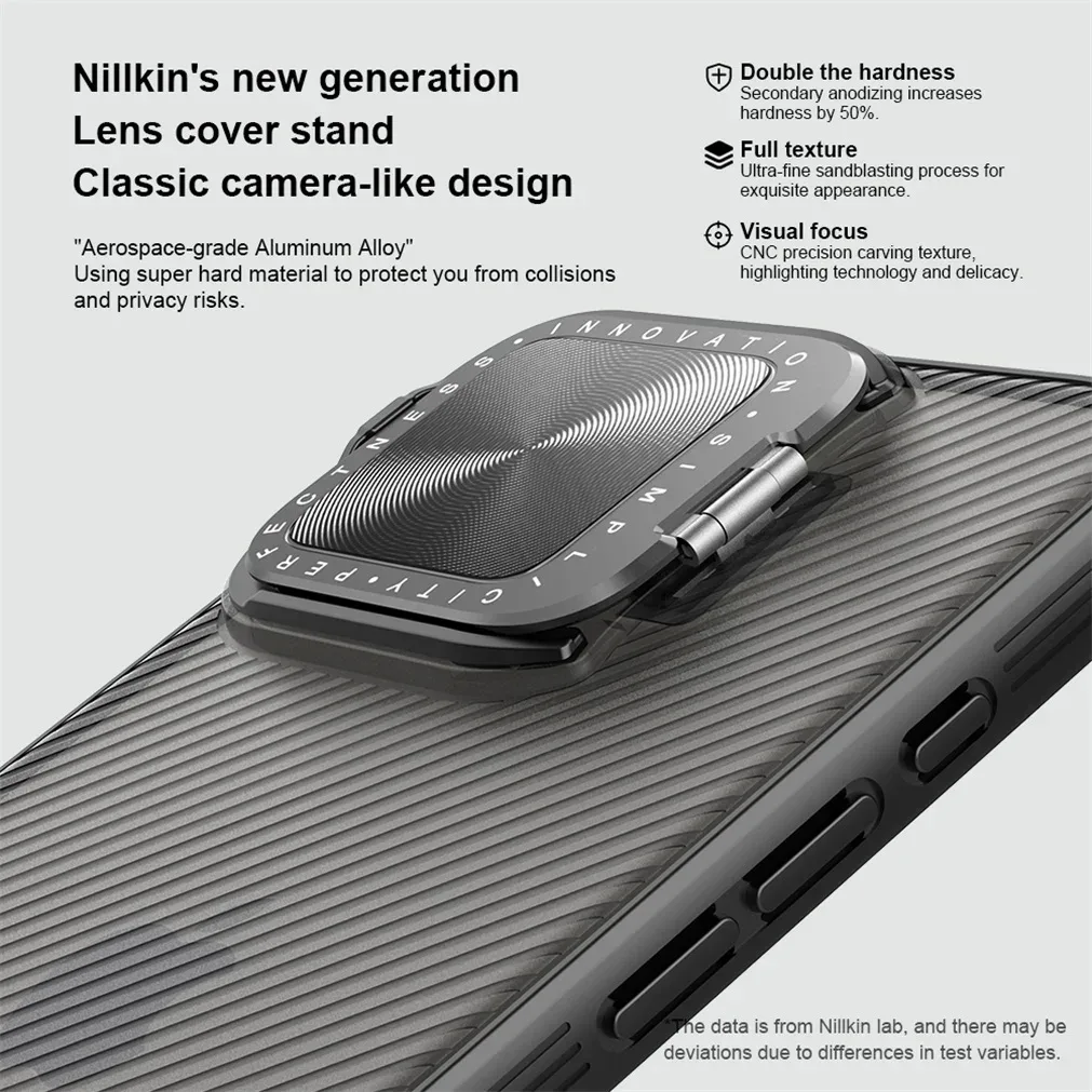 For iPhone 16 Pro Max Transparent Case NILLKIN CamShield Prop With Phone Holder Hinged Camera Protective Cover For iPhone16 Pro