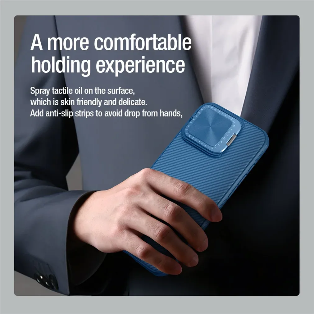 For iPhone 16 Pro Max MagSafe Case NILLKIN CamShield Prop Magnetic Charging Phone Holder Hinged Camera Cover For iPhone16 Pro