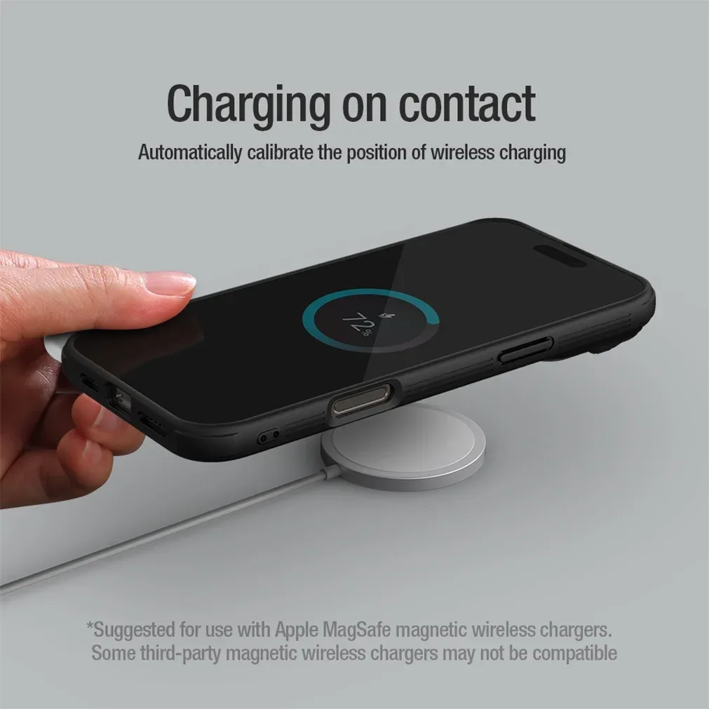 For iPhone 16 Pro Max MagSafe Case NILLKIN CamShield Prop Magnetic Charging Phone Holder Hinged Camera Cover For iPhone16 Pro