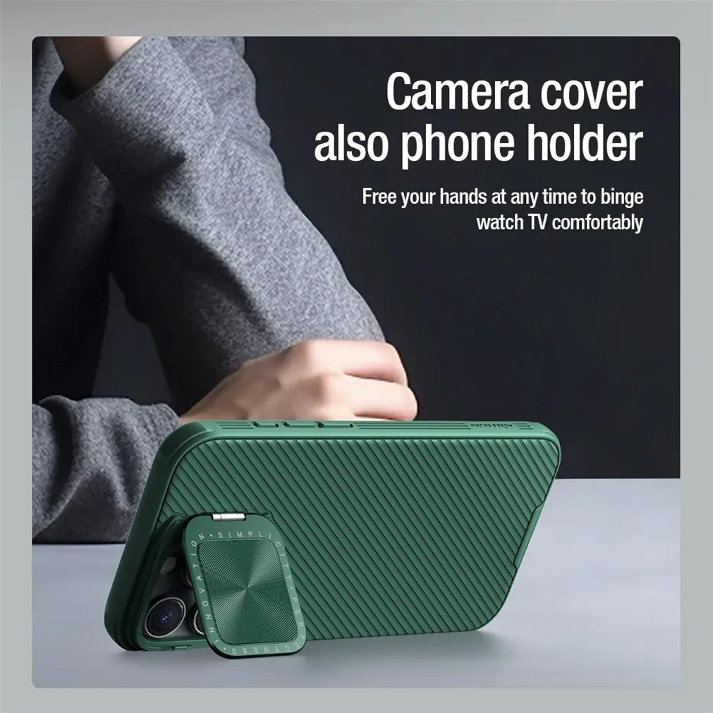 For iPhone 16 Pro Max MagSafe Case NILLKIN CamShield Prop Magnetic Charging Phone Holder Hinged Camera Cover For iPhone16 Pro
