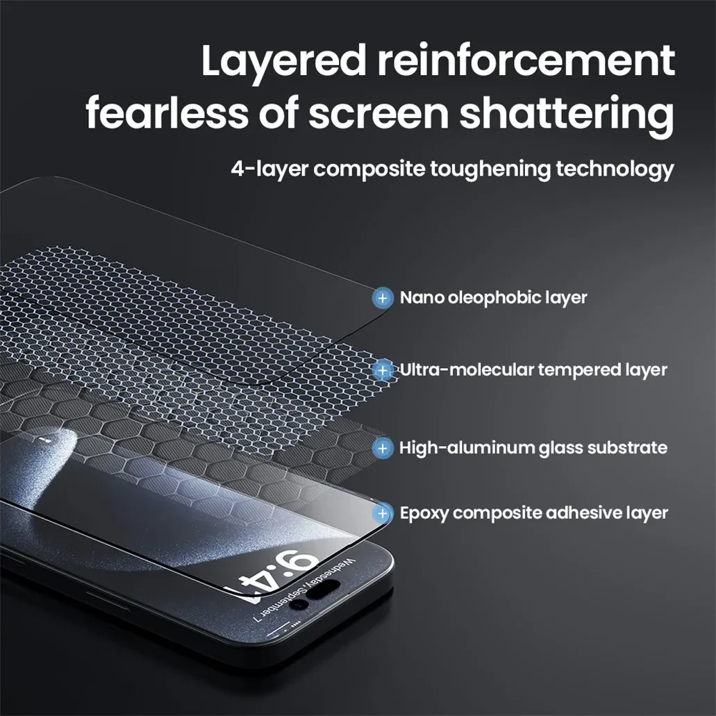 Nillkin For iPhone 16 Pro /Pro Max Tempered Glass CP+PRO Fully Screen Protector For iPhone 16 / 16 Plus With Installation Tool