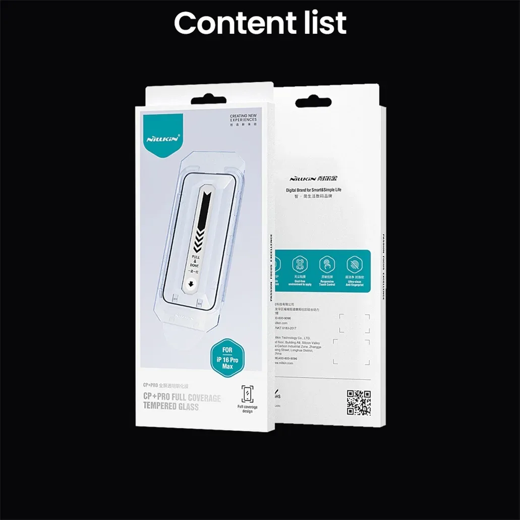 Nillkin For iPhone 16 Pro /Pro Max Tempered Glass CP+PRO Fully Screen Protector For iPhone 16 / 16 Plus With Installation Tool