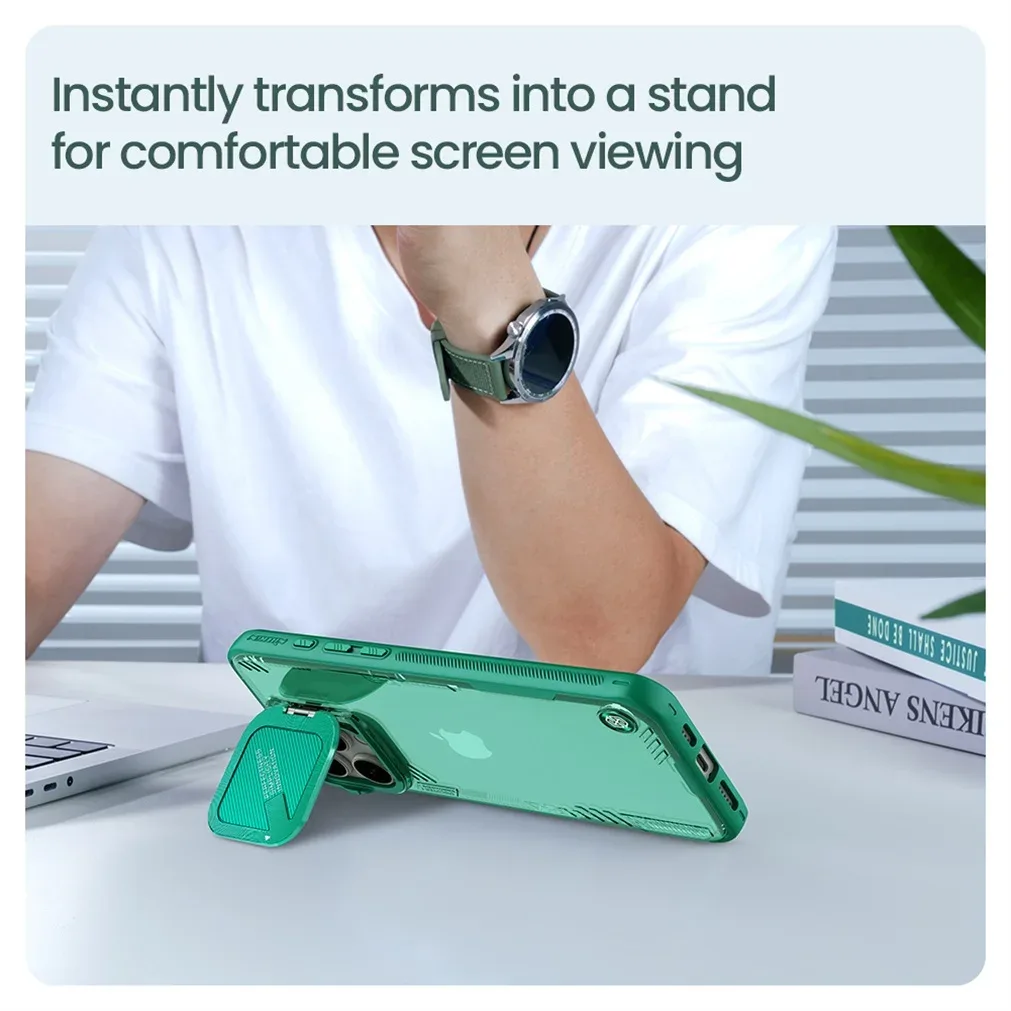 For iPhone 16 Pro Max Case NILLKIN Iceblade Prop Transparent Eco-friendly Materials Phone Holder Camera Cover For iPhone16 Pro