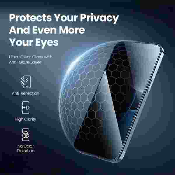 Защитное стекло Nillkin Protect Privacy Anty-Spy для iPhone 16, iPhone 16 Plus, iPhone 16 Pro, iPhone 16 Pro Max — изображение 4
