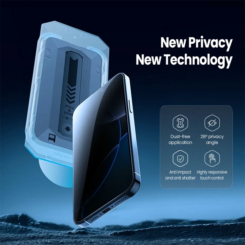 For iPhone 16 Pro /Pro Max Tempered Glass Nillkin Anti Peeping Glass Privacy Protection Screen Protector For iPhone 16 /16 Plus