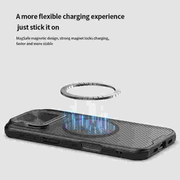 Чехол Nillkin Camshield Prop для iPhone 16, iPhone 16 Pro, iPhone 16 Pro Max (прозрачный, MagSafe) — изображение 5