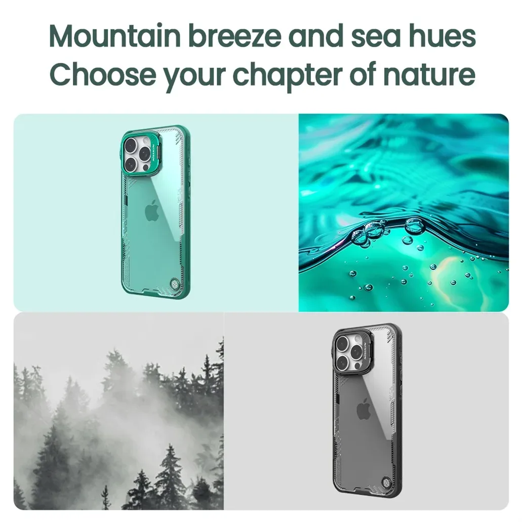 For iPhone 16 Pro Max Case NILLKIN Iceblade Prop Transparent Eco-friendly Shockproof Cover For iPhone16 Pro With Camera Holder
