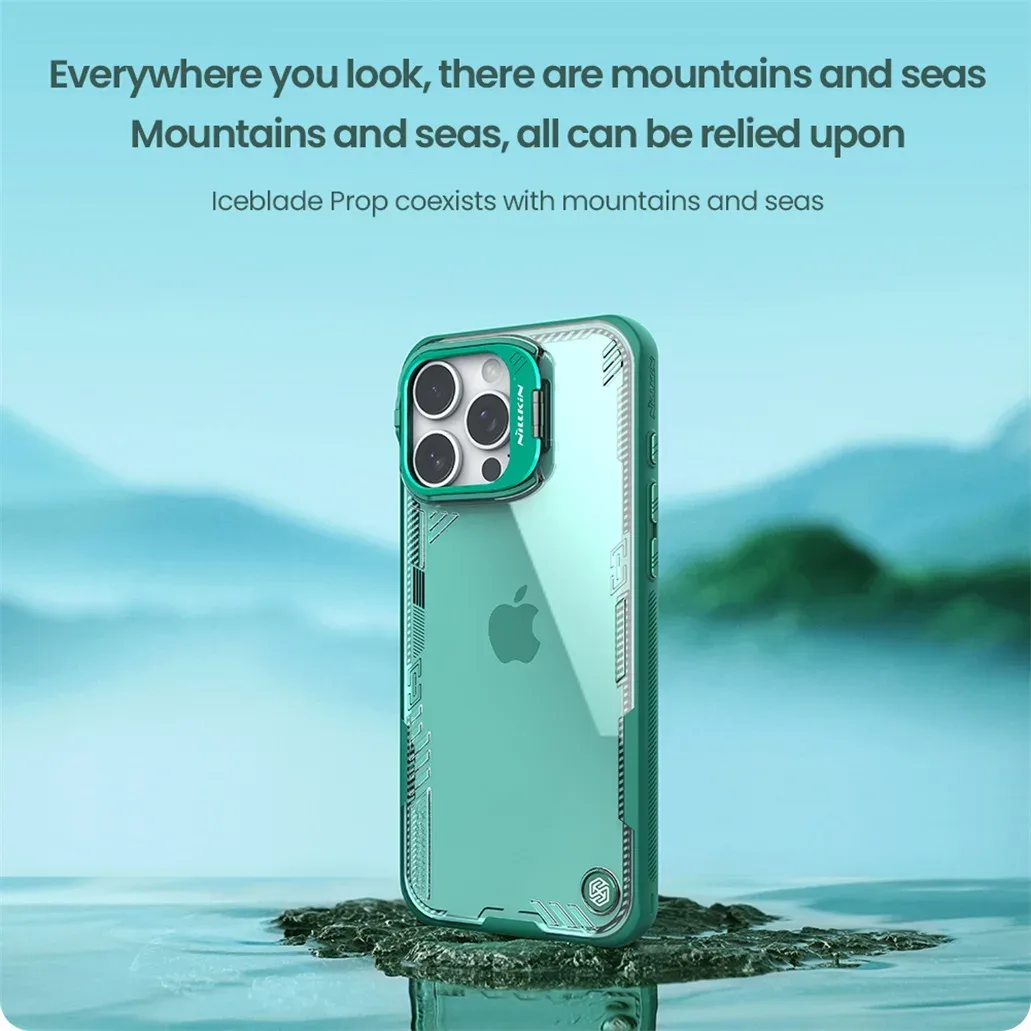 For iPhone 16 Pro Max Case NILLKIN Iceblade Prop Transparent Eco-friendly Shockproof Cover For iPhone16 Pro With Camera Holder