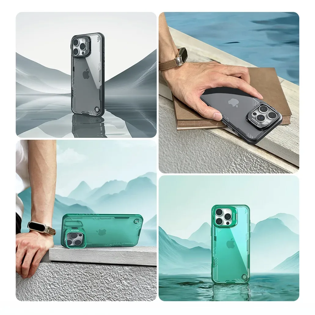 For iPhone 16 Pro Max Case NILLKIN Iceblade Prop Transparent Eco-friendly Shockproof Cover For iPhone16 Pro With Camera Holder