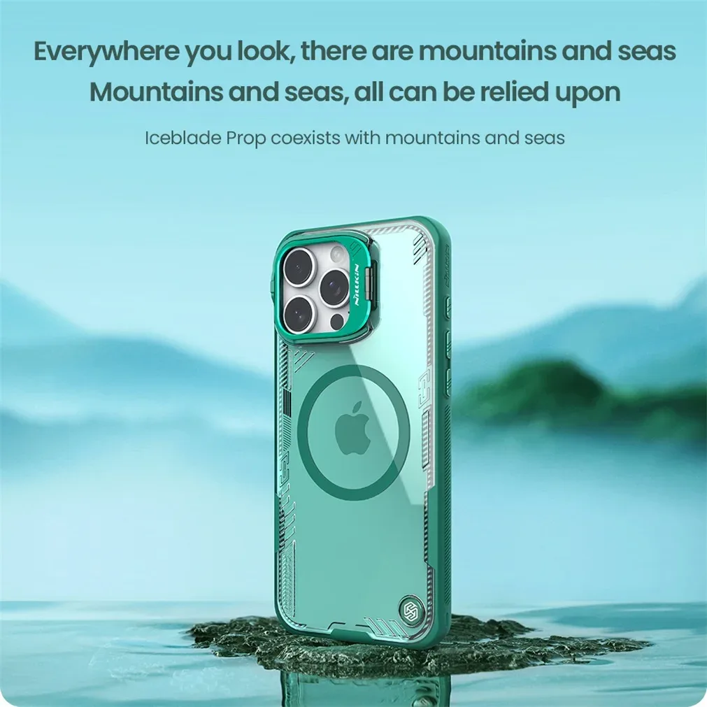 NILLKIN For iPhone 16 Pro /Pro Max Magsafe Case Camera Holder Transparent Magnetic Wireless Charging Cover For iPhone 16 / Plus
