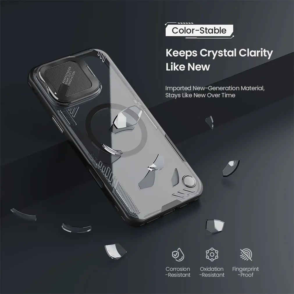 For iPhone 16 Pro /Pro Max Magsafe Case NILLKIN Transparent Case Magnetic Wireless Charging Camera Cover For iPhone 16 /16 Plus