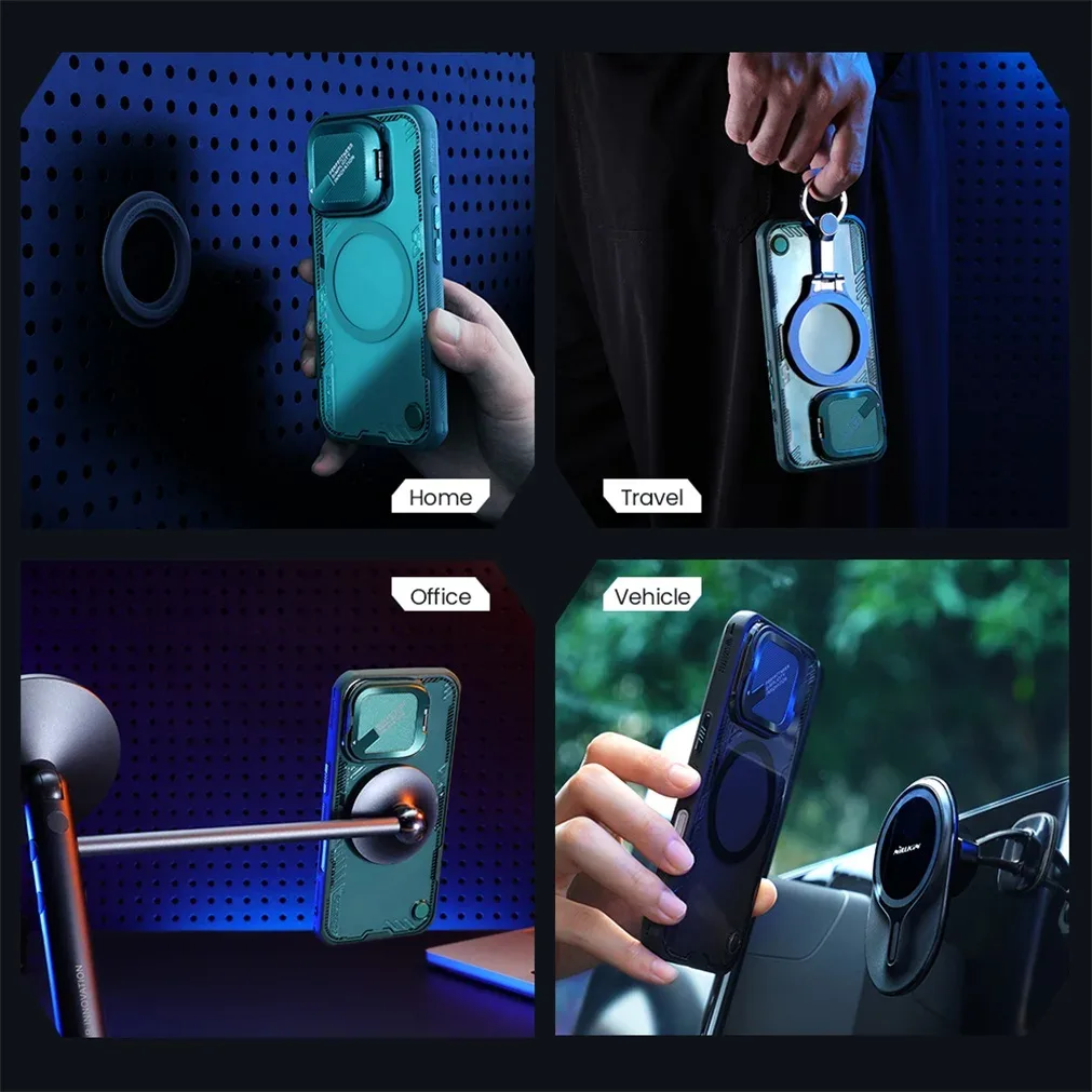For iPhone 16 Pro /Pro Max Magsafe Case NILLKIN Transparent Case Magnetic Wireless Charging Camera Cover For iPhone 16 /16 Plus