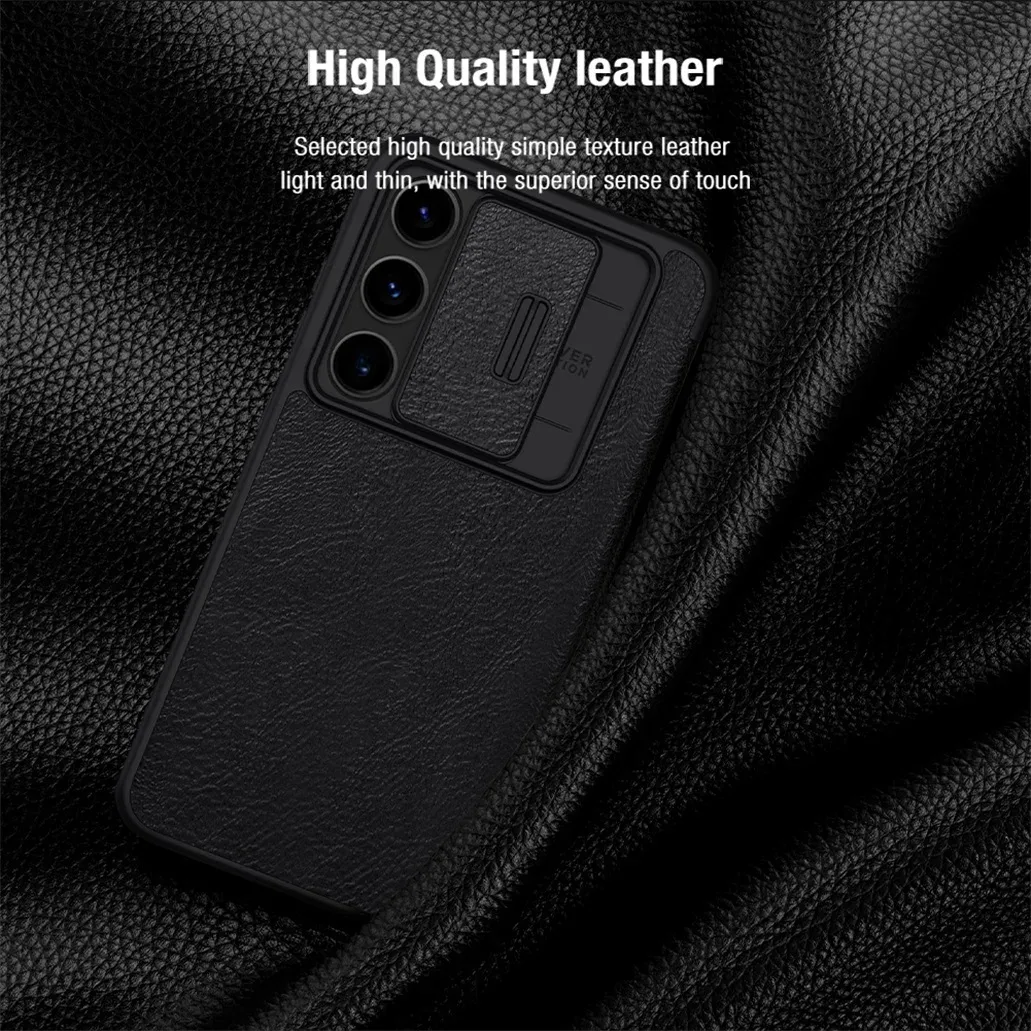 For Samsung Galaxy S24 FE Flip Case Nillkin QIN Pro Slide Camera Card Pocket Leather Book Cover For Samsung S24 FE Phone Bags