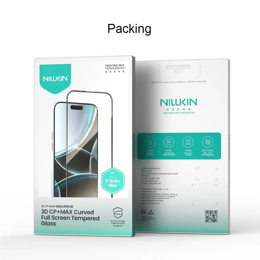 For iPhone 16 Pro Max / 16 Pro Tempered Glass Nillkin 3D CP+Max Anti-Explosion Full Coverage Screen Protector For iPhone 16 Plus