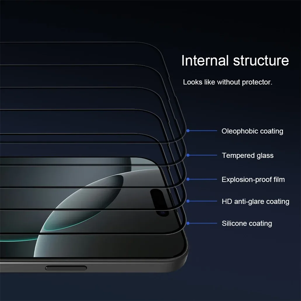 For iPhone 16 Pro Max / 16 Pro Tempered Glass Nillkin 3D CP+Max Anti-Explosion Full Coverage Screen Protector For iPhone 16 Plus