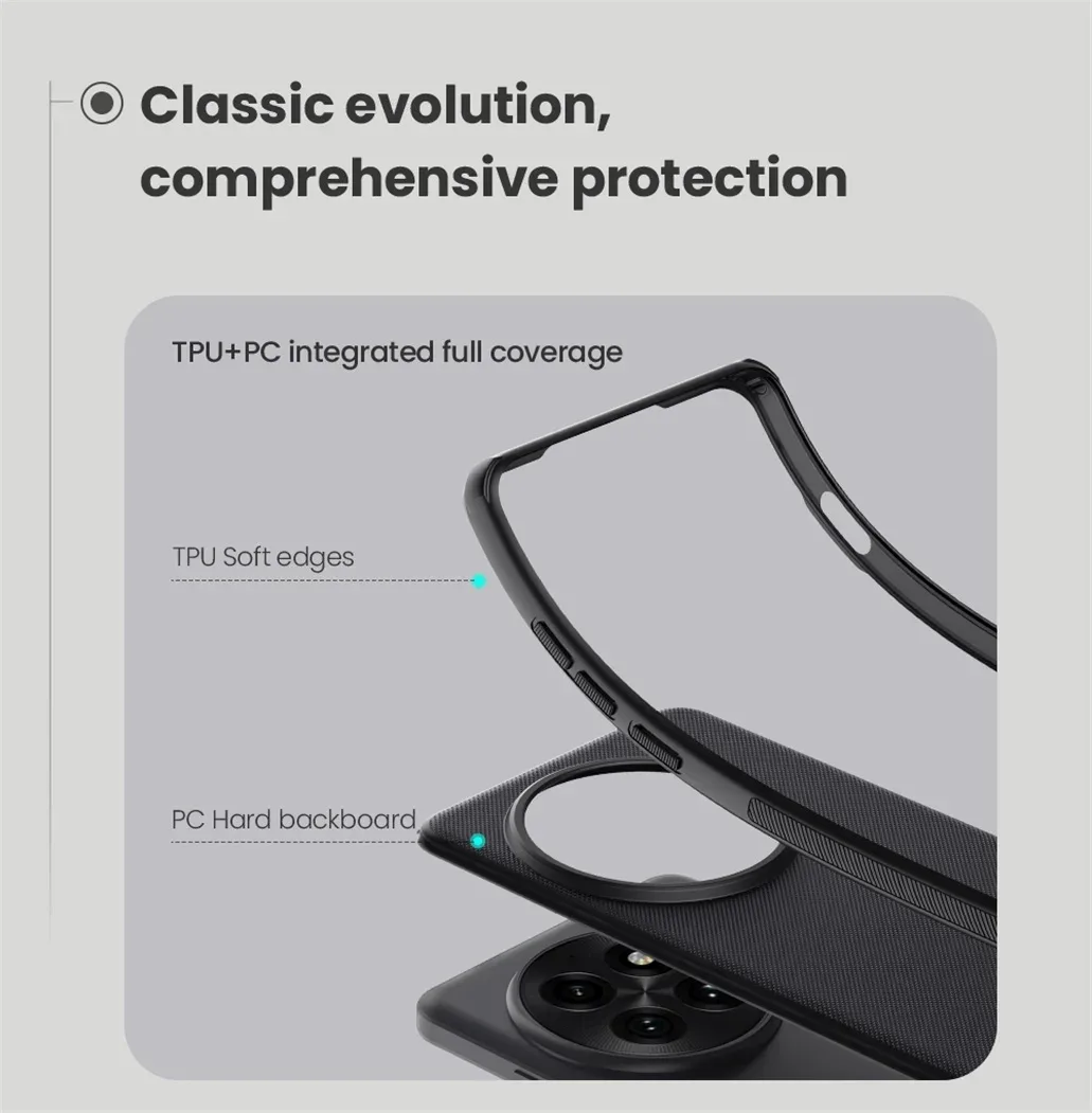 For OnePlus 13 Case Nillkin Super Frosted Shield Pro Soft TPU Frame Hard PC Shell Shockproof Back Cover For 1+13 One Plus 13