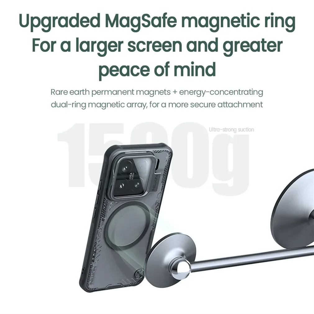NILLKIN For Xiaomi 15 /15 Pro Magsafe Case Transparent Magnetic Wireless Charging Back Cover For Xiaomi Mi 15 With Camera Holder