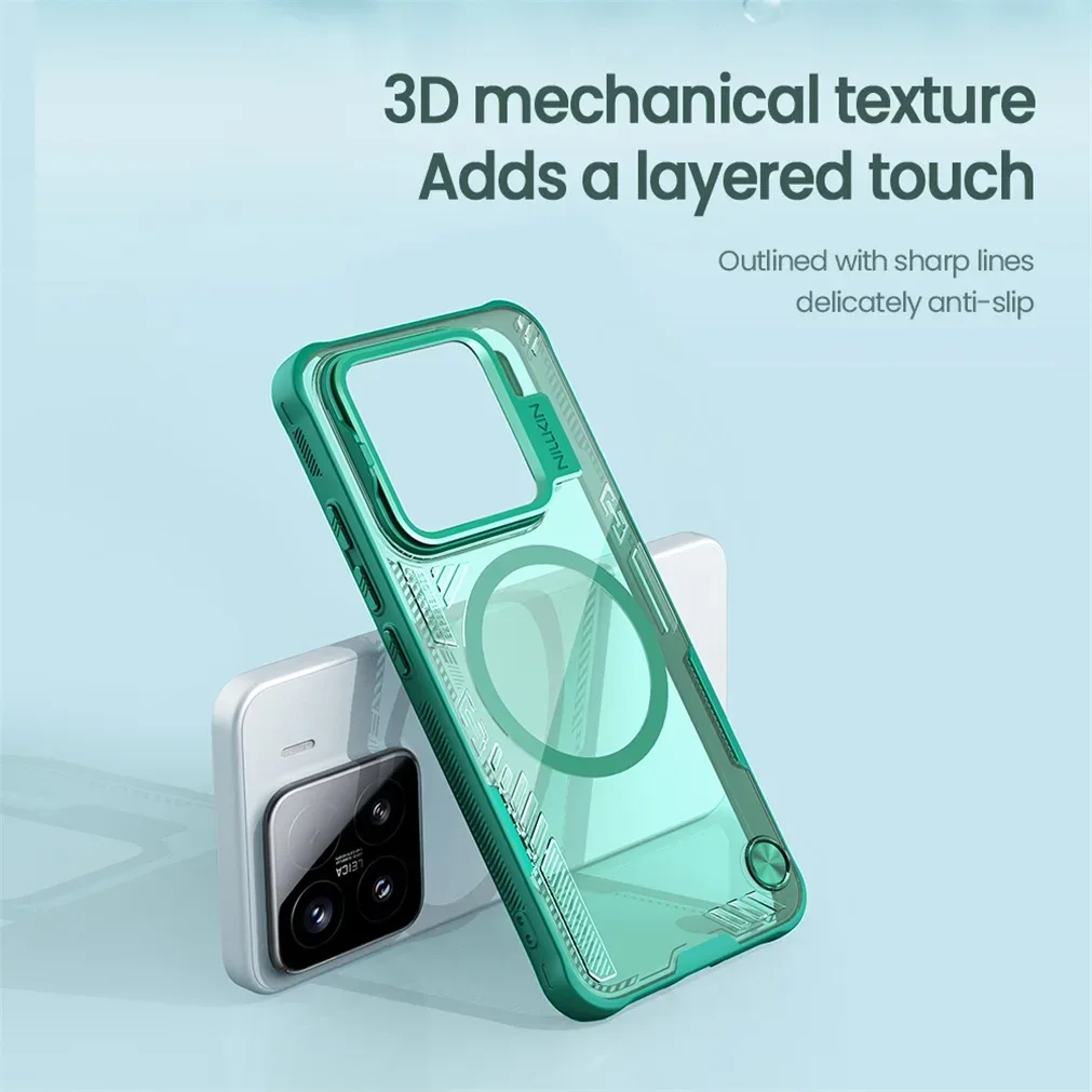 NILLKIN For Xiaomi 15 /15 Pro Magsafe Case Transparent Magnetic Wireless Charging Back Cover For Xiaomi Mi 15 With Camera Holder