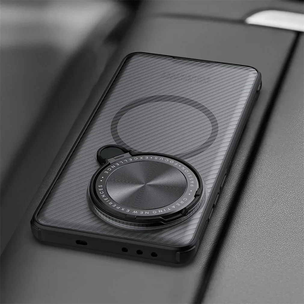 For OnePlus 13 MagSafe Case NILLKIN Transparent Case Magnetic Wireless Charging Phone Holder Hinged Camera Cover For One Plus 13