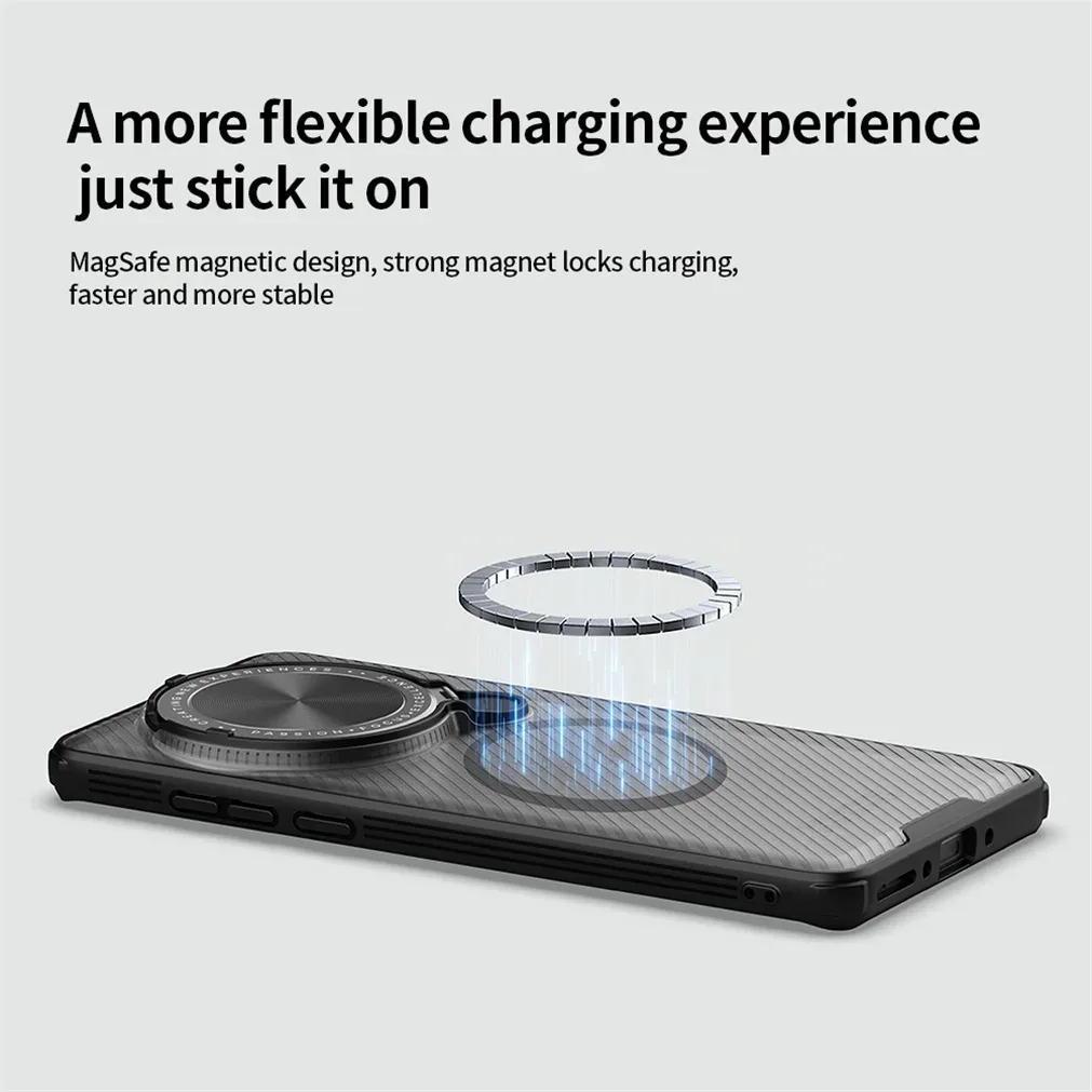 For OnePlus 13 MagSafe Case NILLKIN Transparent Case Magnetic Wireless Charging Phone Holder Hinged Camera Cover For One Plus 13
