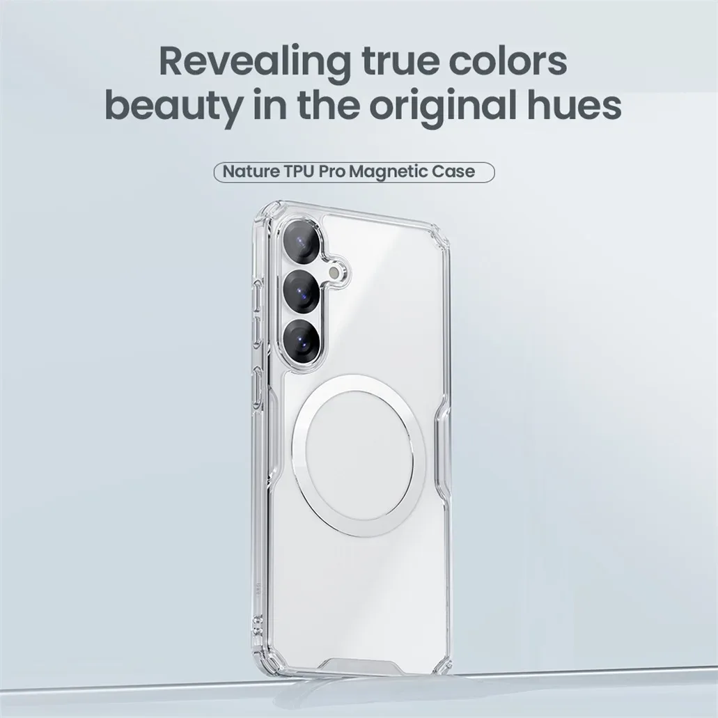 Nillkin For Samsung Galaxy S25 Ultra MagSafe Magnetic Case Nature Pro Transparent Soft TPU Frame Cover For Samsung S25 S25+ Plus