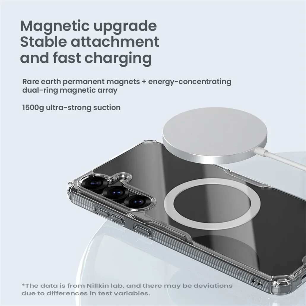 Nillkin For Samsung Galaxy S25 Ultra MagSafe Magnetic Case Nature Pro Transparent Soft TPU Frame Cover For Samsung S25 S25+ Plus