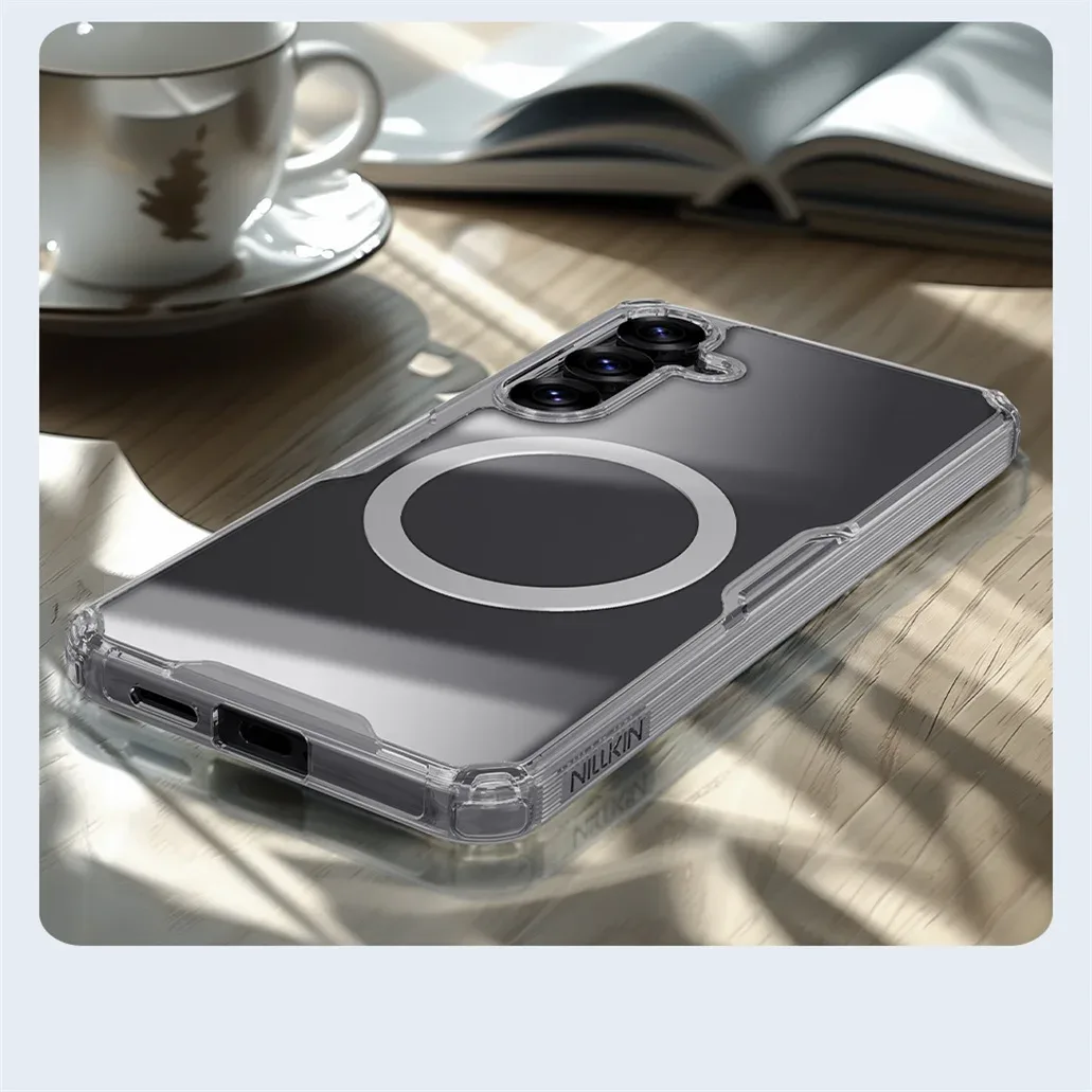 Nillkin For Samsung Galaxy S25 Ultra MagSafe Magnetic Case Nature Pro Transparent Soft TPU Frame Cover For Samsung S25 S25+ Plus