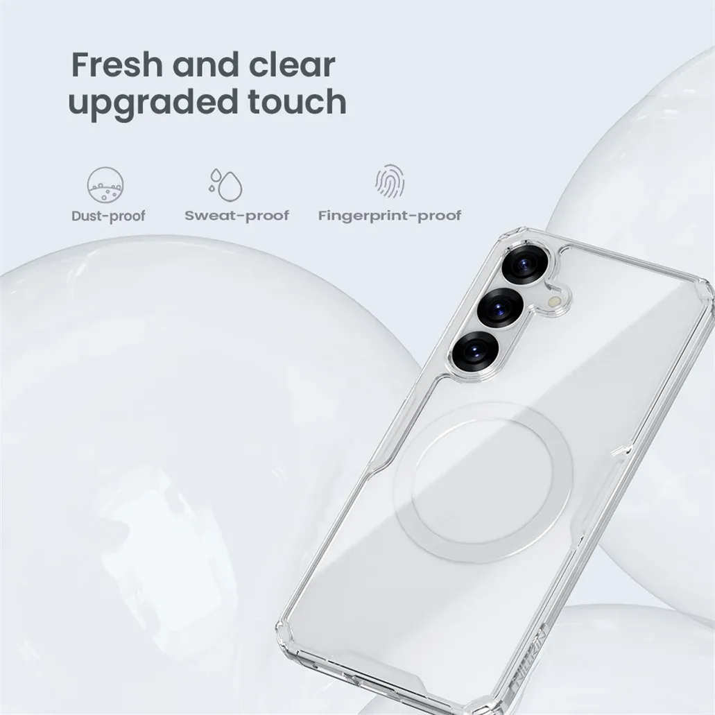 Nillkin For Samsung Galaxy S25 Ultra MagSafe Magnetic Case Nature Pro Transparent Soft TPU Frame Cover For Samsung S25 S25+ Plus