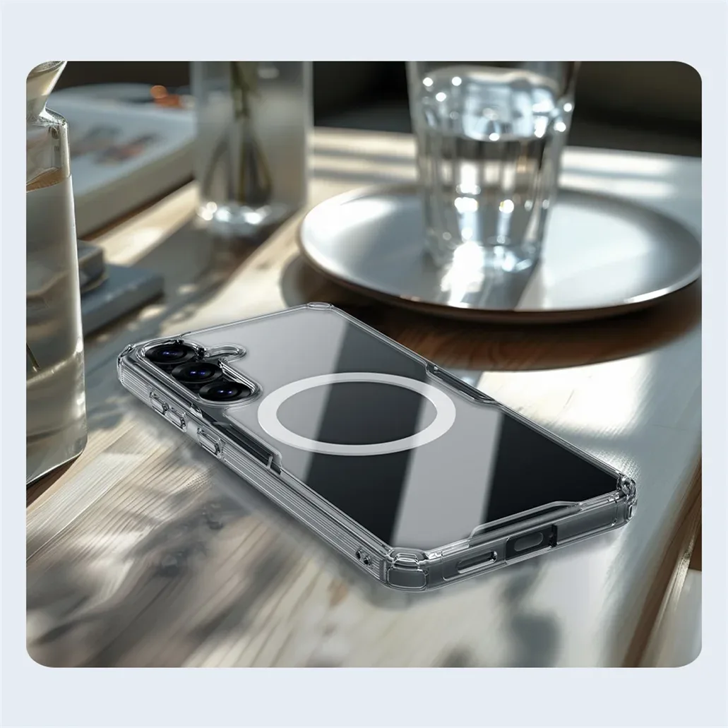 Nillkin For Samsung Galaxy S25 Ultra MagSafe Magnetic Case Nature Pro Transparent Soft TPU Frame Cover For Samsung S25 S25+ Plus