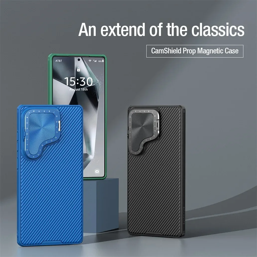 For Samsung Galaxy S25 Ultra MagSafe Case NILLKIN CamShield Prop Magnetic Charging Phone Holder Camera Cover For SAM S25Ultra