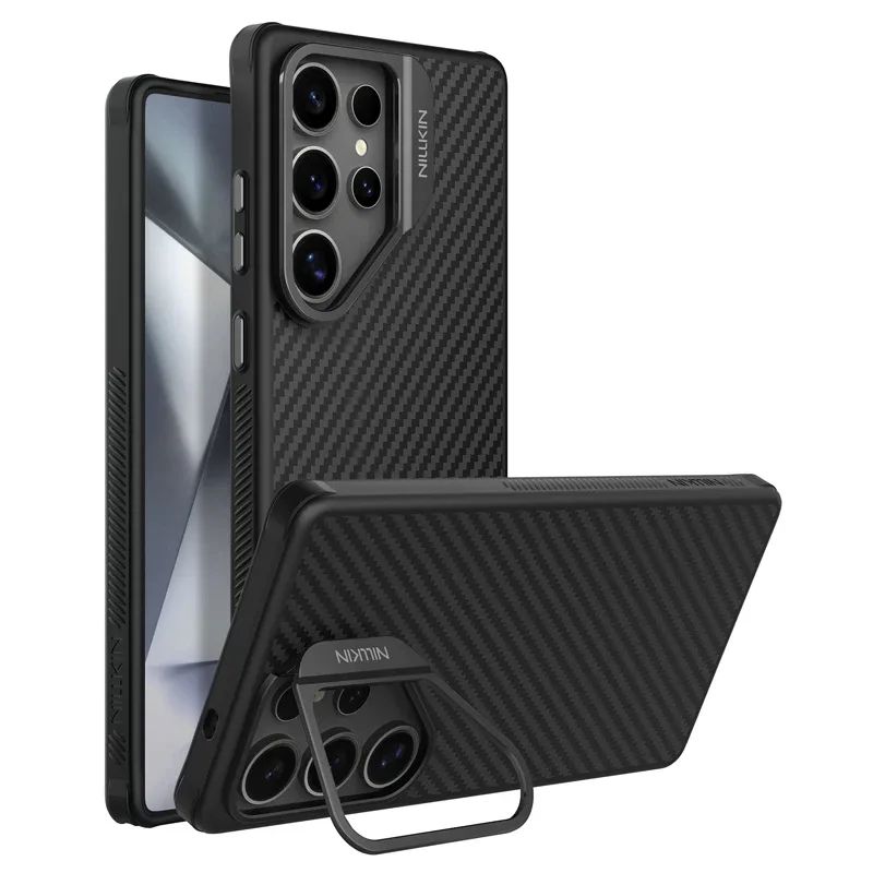 For Samsung Galaxy S25 Ultra MagSafe Case NILLKIN CarboProp Aramid Fiber Magnetic Case Camera Stand Cover For Samsung S25Ultra