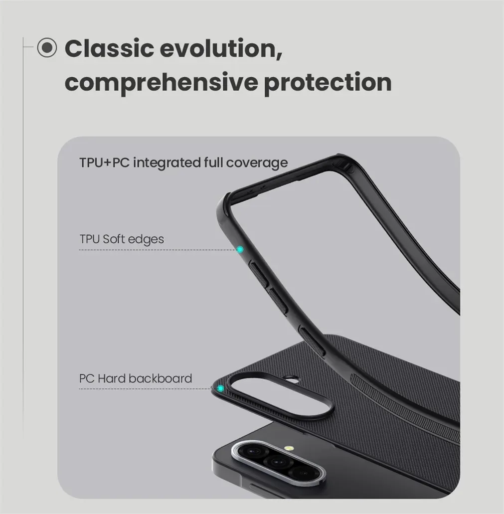 For Samsung Galaxy A36 5G Case Nillkin Frosted Shield Pro Soft TPU Frame Hard PC Shell Shockproof Back Cover For Samsung A36 5G