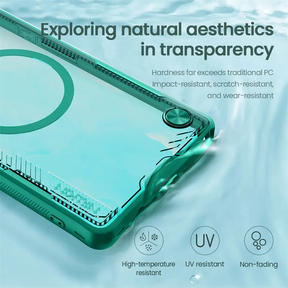 NILLKIN For Samsung Galaxy S25 Ultra Magsafe Case Transparent Phone Shell Magnetic Wireless Charging Cover With Camera Holder