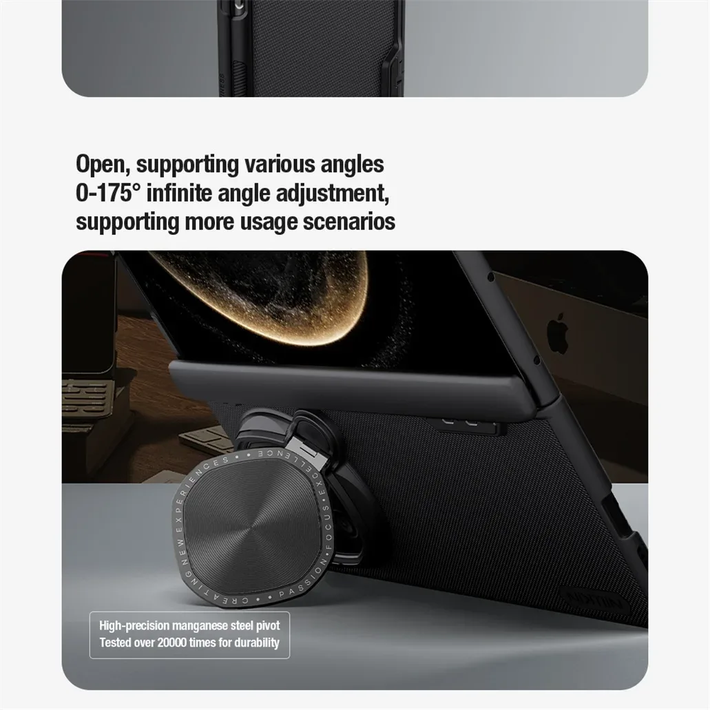 For Huawei Mate X6 Case NILLKIN Frosted Shield Prop Camera Cover Flip-style Lens Holder 180°Folding Cover For Huawei Mate X6