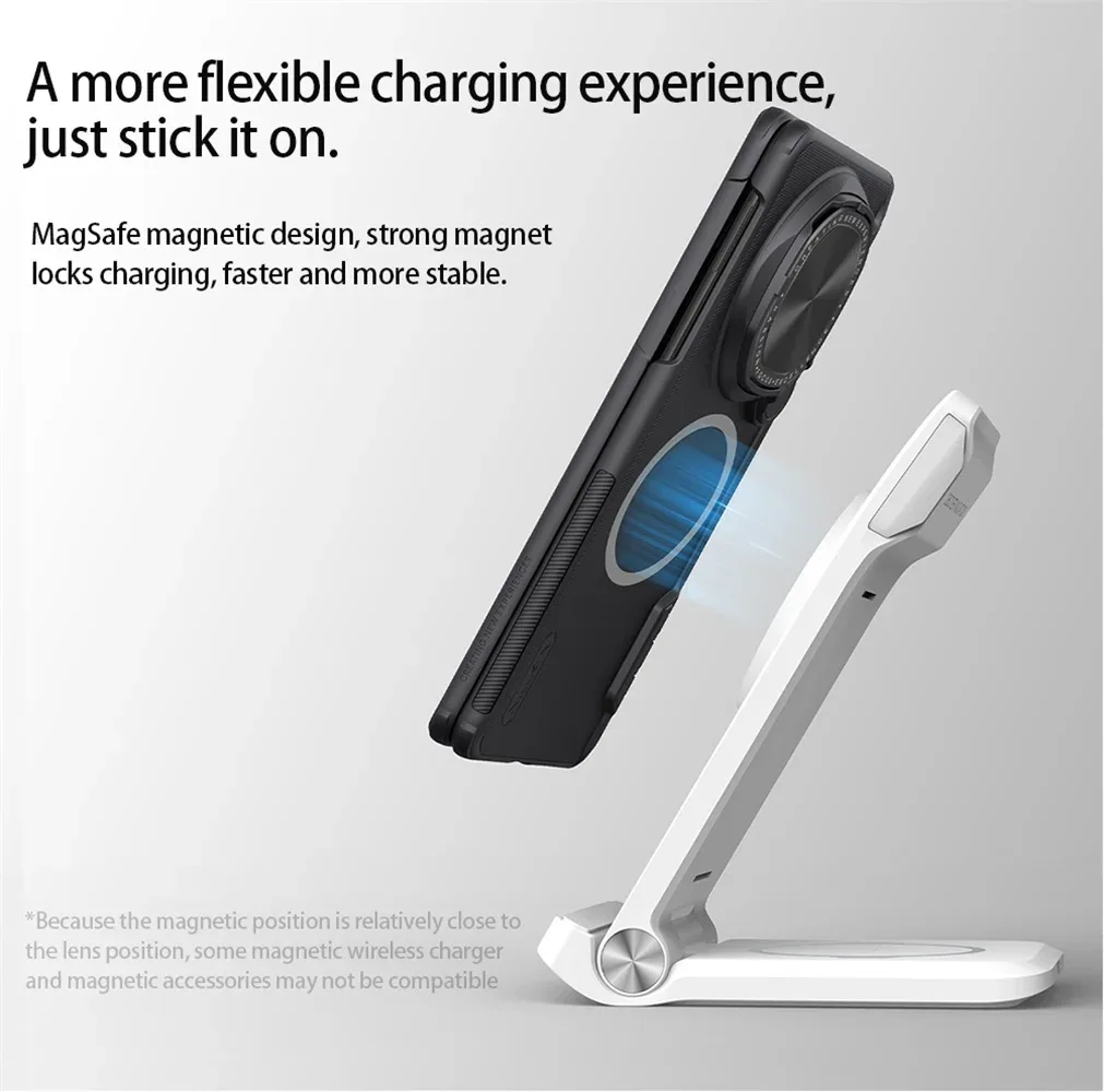 For Huawei Mate X6 MagSafe Case NILLKIN Frosted Shield Prop Magnetic Case Camera Cover Holder Folding Cover For Huawei Mate X6
