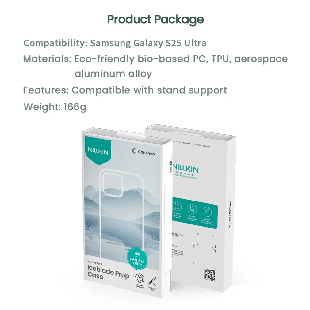 For Samsung Galaxy S25 Ultra Case NILLKIN Iceblade Prop Transparent Eco-friendly Material Phone Holder Camera Cover For S25Ultra