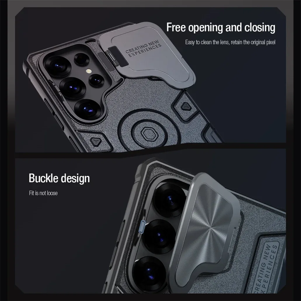 For Samsung Galaxy S25 Ultra Case NILLKIN CamShield Armor Prop Anti-drop Foldable Phone Stand Camera Cover For Samsung S25Ultra