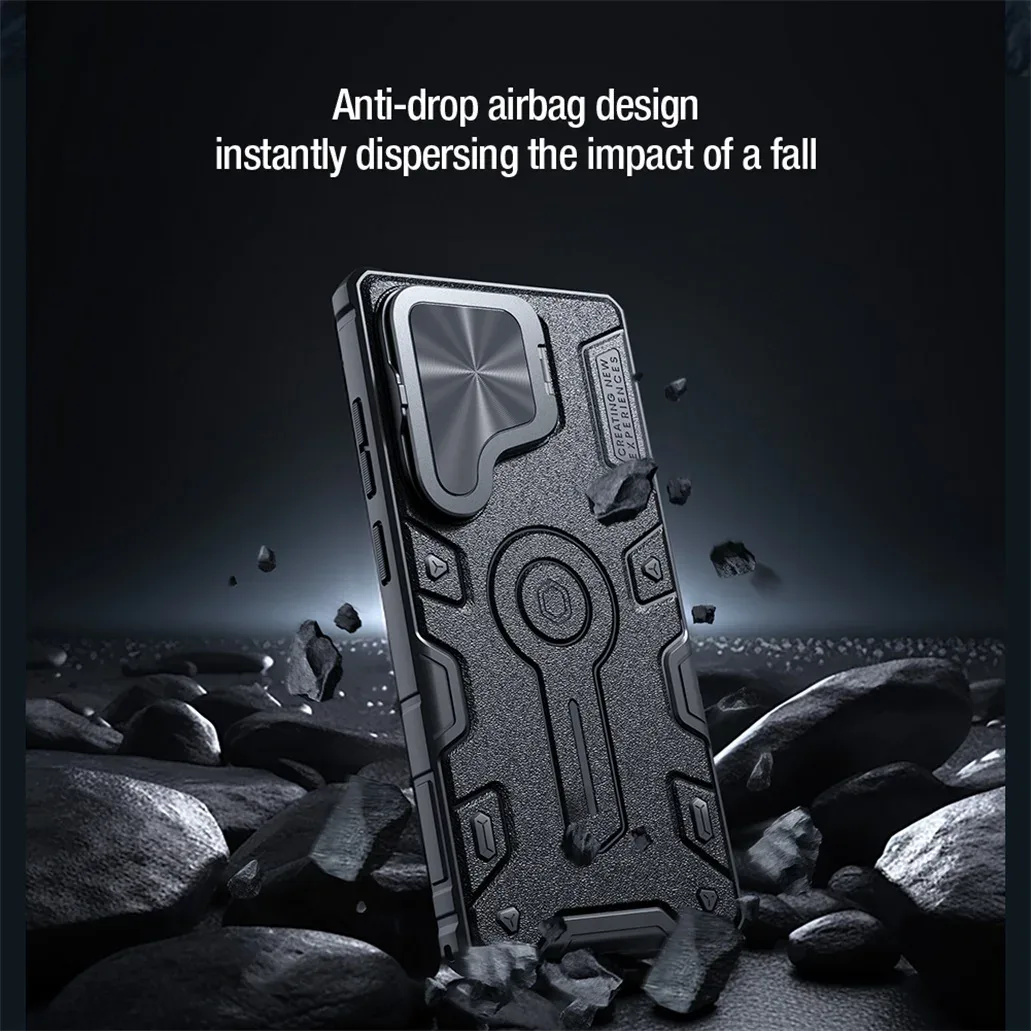 For Samsung Galaxy S25 Ultra Case NILLKIN CamShield Armor Prop Anti-drop Foldable Phone Stand Camera Cover For Samsung S25Ultra