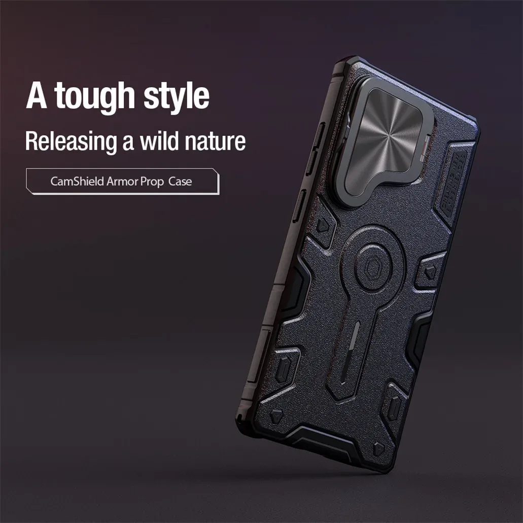 For Samsung Galaxy S25 Ultra Case NILLKIN CamShield Armor Prop Anti-drop Foldable Phone Stand Camera Cover For Samsung S25Ultra