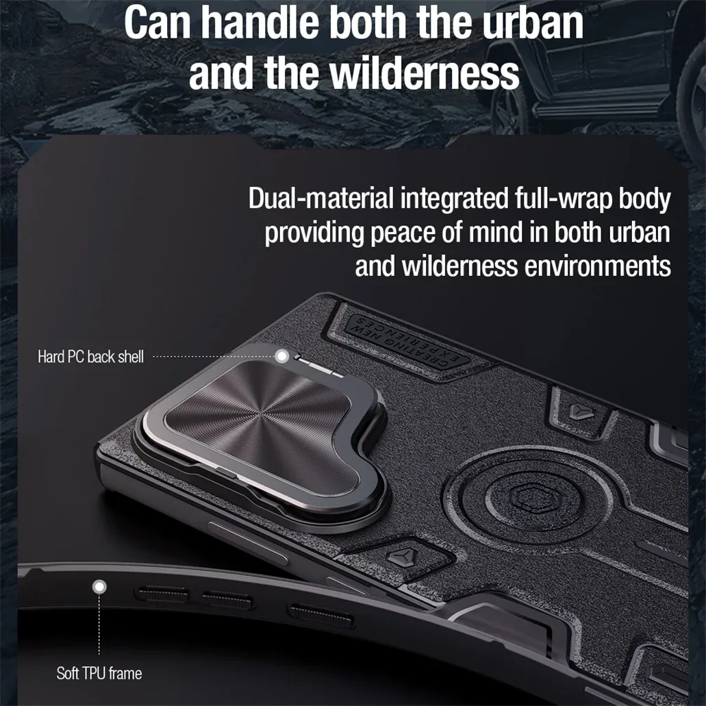 For Samsung Galaxy S25 Ultra Case NILLKIN CamShield Armor Prop Anti-drop Foldable Phone Stand Camera Cover For Samsung S25Ultra