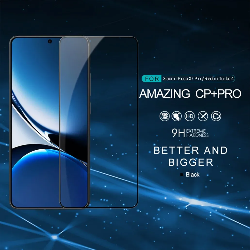 Nillkin For Xiaomi Poco X7 Pro Tempered Glass CP+PRO Anti-Explosion 2.5D 9H Full Glue Full Screen Protector For Redmi Turbo 4